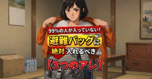 99%の人が入っていない！避難バッグに絶対入れるべき【3つのアレ】